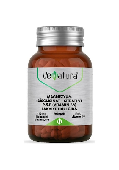 Venatura Magnezyum Bisglisinat+sitrat Ve P5p Vitamin B6 60 Kapsül
