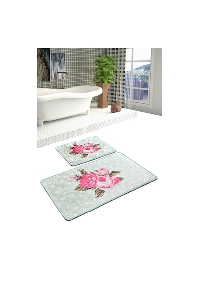 Monet Mint Djt 2 Li Set Banyo Paspası Klozet Takımı Çok Renkli