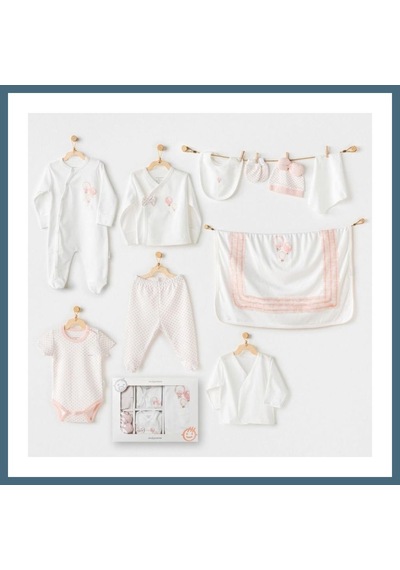 Bezos Ac25551 Newborn Set Pınk Baloons 10'lu Hastane Çıkışı Ekru Beden: 0-3 Ay Renk: Ekru Agc