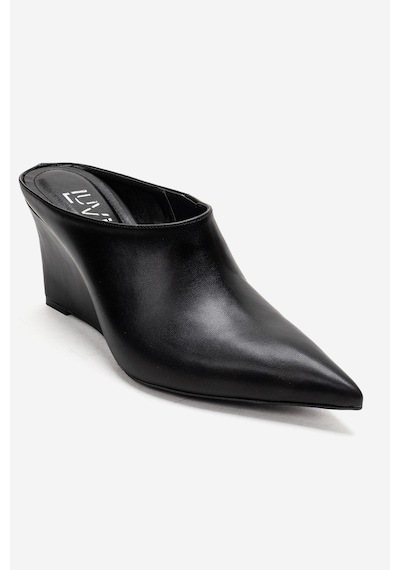 Luvishoes Senso Siyah Cilt Sivri Burunlu Kadın Dolgu Topuklu Terlik Siyah Luvishoes Senso Siyah Cilt Sivri Burunlu Kadın Dolgu Topuklu Terlik Siyah