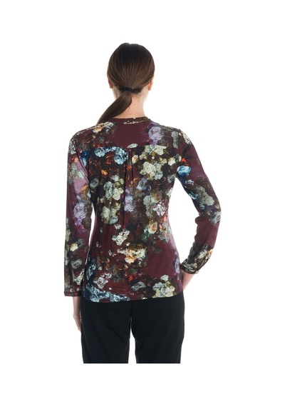 Bulalgiy Kadın Bordo Çiçek Baskılı Gömlek - Bga843637