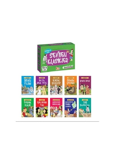 Çocuklar İçin Sevilen Klasikler (10 Kitap + Soru Kitapçığı) - Bıcırık Yayınları