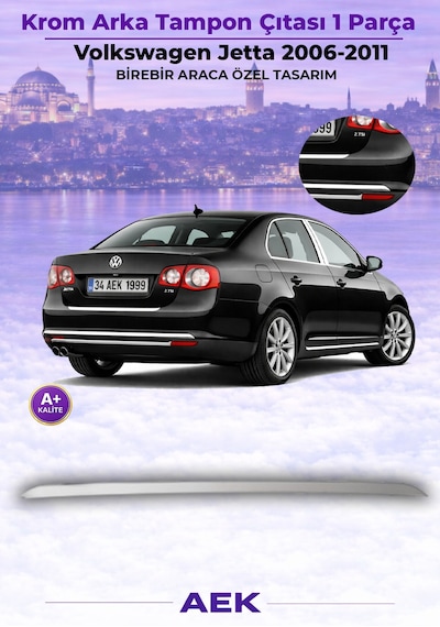 Vw Jetta Arka Tampon Çıtası 2006-2010 Paslanmaz Çelik