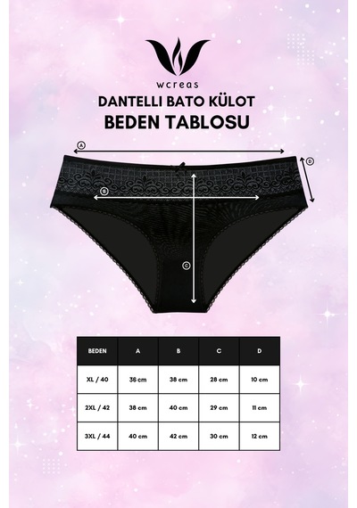 Wcreas Dantelli Pamuklu Kadın Bato Külot, 5'li Paket Pamuklu Yumuşak Kumaş Kadın Külot Çok Renkli