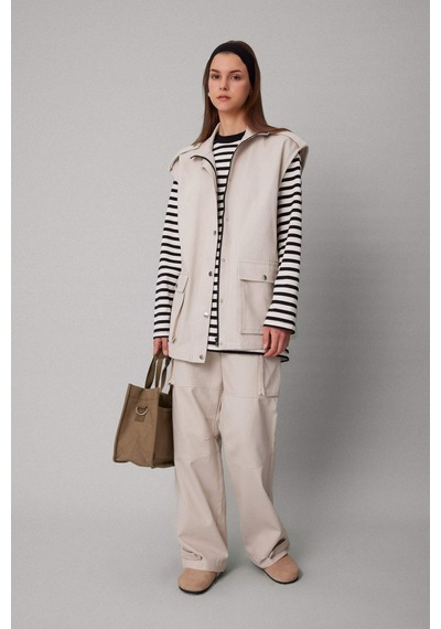 DeFacto Kargo Cepli Basic Düz Gabardin Pantolon C1670AX24SPBG106 Bej