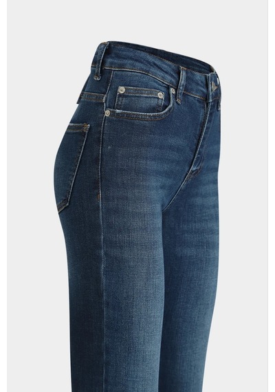 Açelyaokcu High Waist Flare Leg Full Length Stretch Jean Mavi