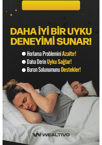 Wealtivo Premium Mouth Tape Gece Kullanım Uyku ve Ağız Bandı Siyah 60’lı