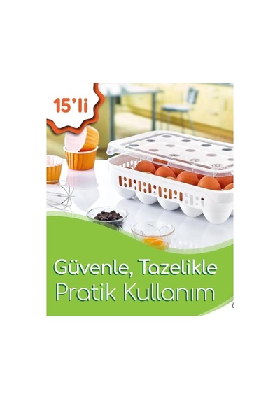 15 Bölmeli Yumurta Kabı Royaleks-ak680 Beyaz