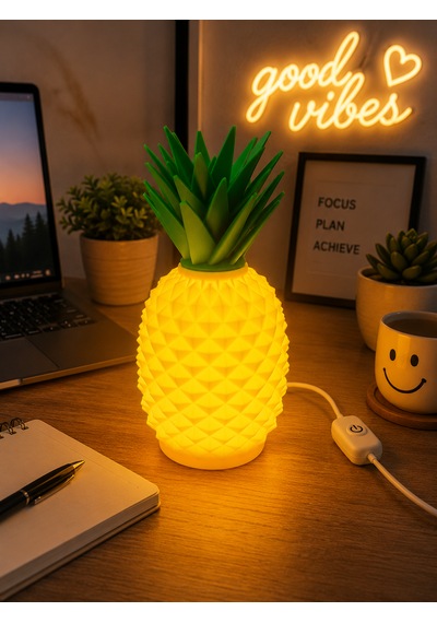 Sponge Ananas Masa Lambası Sarı - Yeşil