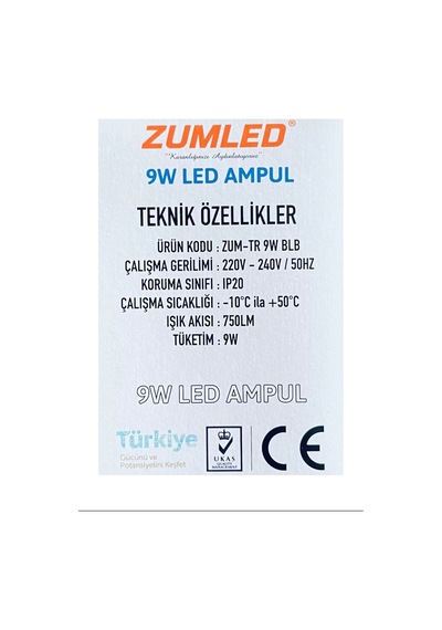 Zumled 9w Beyaz Led Ampul Royaleks-201 Diğer