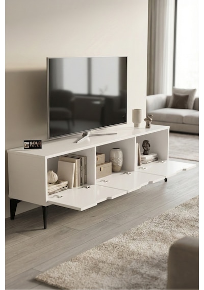 Beyaz Suntalam Tv Sehpası 160x35 Cm