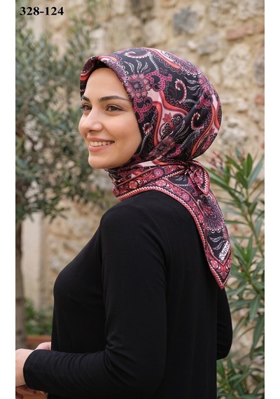 Moonscarfs Moonscarf Soft Pamuk Eşarp Siyah 328-124 Çok Renkli