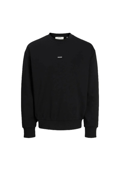 Jack & Jones Jack&jones 12300444 Jcoclub Badge Sweat Crew Neck Black Erkek Sweatshirt Siyah