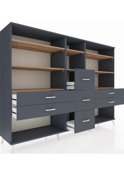 Hyperion Dolap 8 Raflı 7 Çekmeceli 220x44x163 Antrasit-çam/antra Antrasit-çam/antrasit Hyperion Dolap 8 Raflı 7 Çekmeceli 220x44x163 Antrasit-çam/antra Antrasit-çam/antrasit