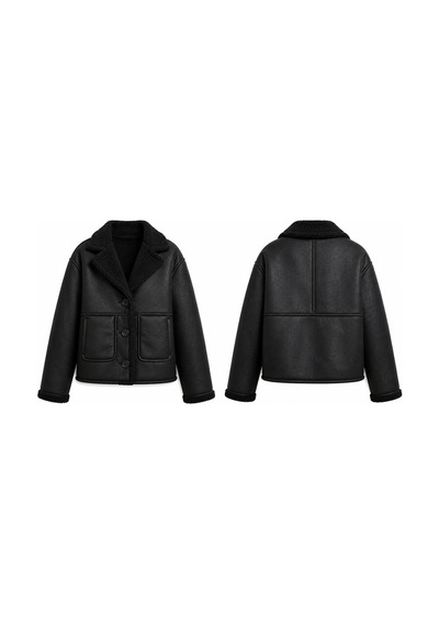 Verymoda Nubuk Yakası Kürklü Mont F1553 Siyah Siyah