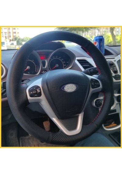 Ford Fiesta 2009-2015 Araca Özel Direksiyon Kılıfı Karbon Noktal