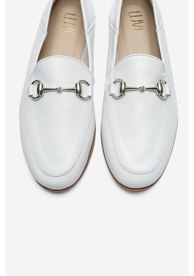 Luvishoes F03 Beyaz Cılt Derı Kadın Babet Beyaz