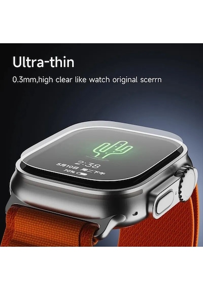 Apple Uyumlu  Watch 8 9 Ultra 1/2 49mm Kolay Uygulama Aparatlı Cam Ekran Koruyucu