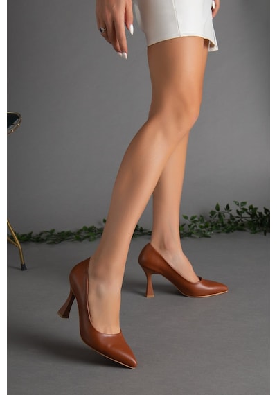 Dilimler Ayakkabı Cilt İnce Topuk Taba Büyük Numara Kadın Ayakkabısı Topuklu Stiletto-2104-taba Taba Dilimler Ayakkabı Cilt İnce Topuk Taba Büyük Numara Kadın Ayakkabısı Topuklu Stiletto-2104-taba Taba
