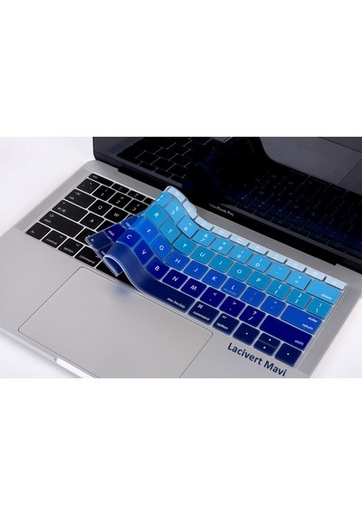 Apple Uyumlu MacBook Pro Klavye Koruyucu Ombre Us-abd İngilizce 12inç A1534 - 13inç A1708 İle Lacivert Mavi