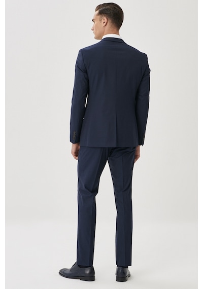 AC&Co / Altınyıldız Classics Erkek Slim Fit Dar Kesim Mono Yaka Takım Elbise Lacivert