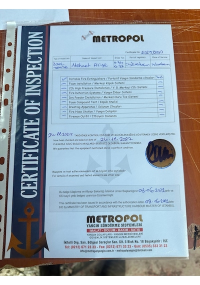 Yangın Tekne Sertifikalı 6kg Köpüklü Yangın Söndürme Tüpü 4yıl Garantili