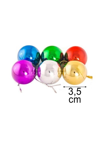 6 Adet 3 Cm Küçük Yılbaşı Süs Topları Çam Ağacı Süsleri