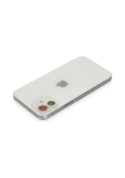 Newface Apple İphone 12 Renkli Kamera Lens Koruma Cam - Yeşil-pembe