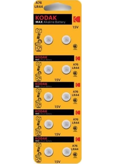 Kodak 10 Adet Ultra Alkalin A76/Lr44 Düğme Pil 30413139