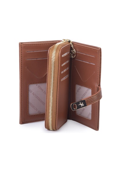 Nas Bag Kadın Orta Boy Kartlık Kağıt Para Ve Bozuk Para Tasarımına Sahip Taba Victoria 16x9 Cm