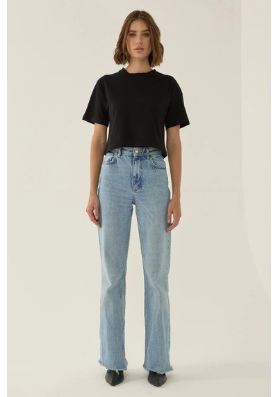 Hiccup Basic Bisiklet Yaka Kısa T-shirt Siyah