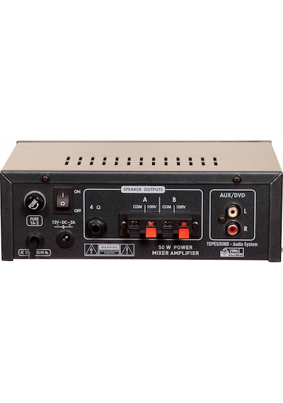 Tepe Sound Icon-52 50W / 4 Ohm-100V 2 Zone Usb Bluetooth Amfi