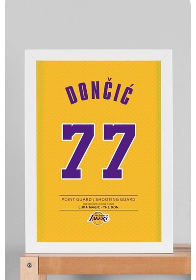 Luka Doncic Forma Çerçeveli Tablo - Nba Los Angeles Lakers Jersey
