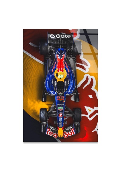 Red Bull F1 Yarış Arabası Cam Tablo Motorsport Duvar Dekoru 80x