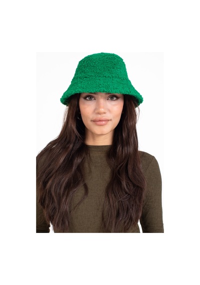 Ladycolor Şapka Kıvırcık Peluş Kumaş Yeşil Yeşil