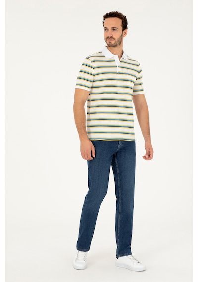 U.S. Polo Assn. Erkek Regular Fit Polo Yaka Beyaz Tişört 50288320-VR013