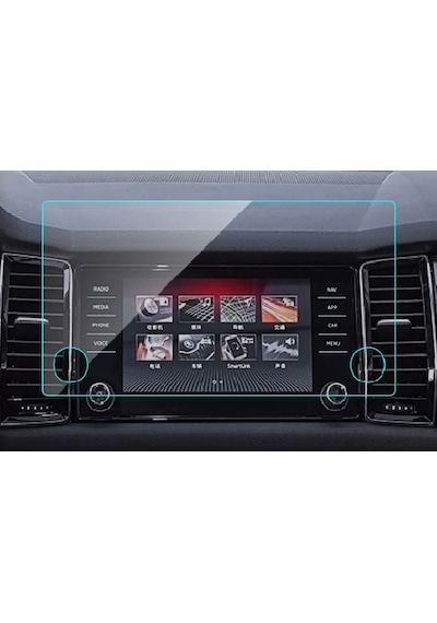 Skoda Kodiaq Karoq 8 inç Navigasyon Temperli Ekran Koruyucu