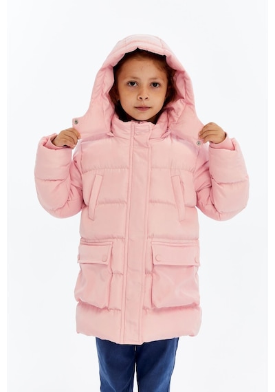 Benitto Kids Kız Çocuk Kalın Kışlık Kapüşonlu Kaban 51349 Pembe
