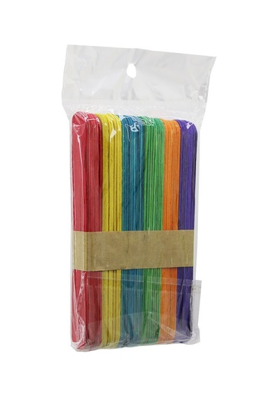 İbico İ15-058 Renkli Ahşap El İşi Dil Çubukları 15cm- 20'li Paket Diğer