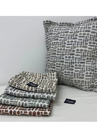 Nivemeshome Kırlent Kılıfı 45x45 Lisa 04 Gri Çok Renkli