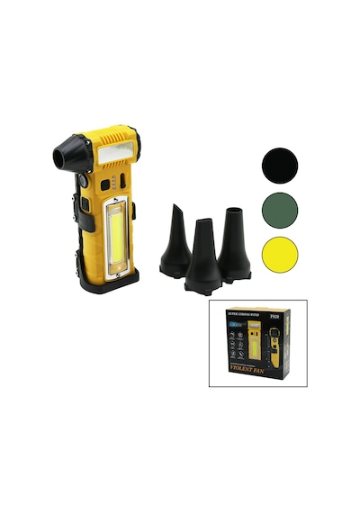 Şarjlı Araç Süpürge Fenerli Mini Turbo Fan 3 Uç, Kademeli Hız, Manyetik Stand Diğer