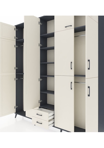 Arges Dolap 10 Raflı 2 Çekmeceli 4 Askılı 220x30x243 Antrasit-aytaşı/aytaşı Aytası/aytası Arges Dolap 10 Raflı 2 Çekmeceli 4 Askılı 220x30x243 Antrasit-aytaşı/aytaşı Aytası/aytası