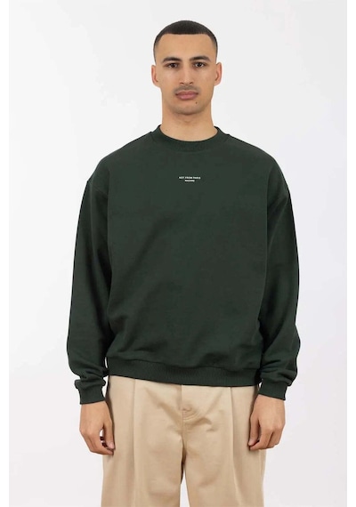 American Rag Cie Le Sweatshirt Classique Nfpm - Pamuk, Rahat Kesim Ve Şık Ön Baskı Koyu Yeşil