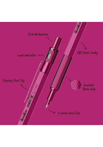 Office Matri-x Versatil 0.7 Mm Metalik Pembe Şeffaf Amb.