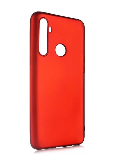 Noktaks - Realme 5i Uyumlu - Kılıf Mat Soft Esnek Premier Silikon Kapak - T11916 - Kırmızı Kırmızı