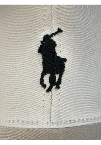 Hamze Polo Nakışlı Gabardin Kumaş Unisex Cap Şapka Beyaz