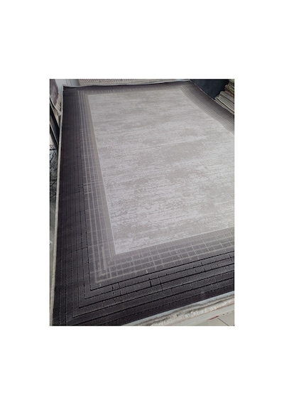 İpek Mekik Halı Roxanne 17257 Akrilik Yün İplik Dokuma 200x300 6m2 Lüx Makina Halısı Gri Antrasit