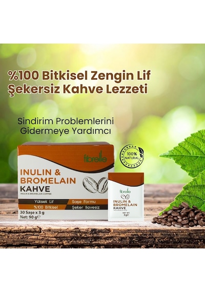 Fibrelle İnülin-bromelain Kahve  30 Adet 3 Gr Kutu Saşe 90 G Diğer