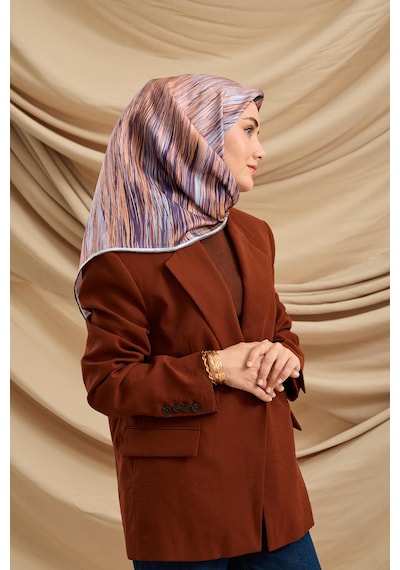 Silk Home Twill İpek Eşarp 11484-28 Yavruağzı, Mor, Pudra, Buz Mavi, Kahve