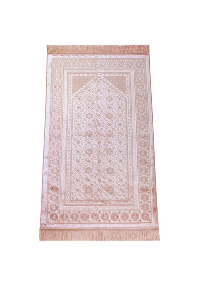 Kadife Seccade İnci Velvet Pearl - Lüks Yumuşak Dokulu Parlak Namazlık - Somon